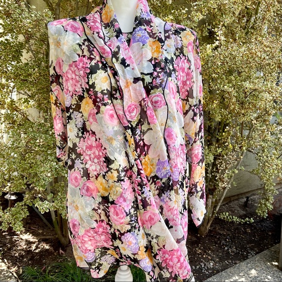 Holly Harp Vintage Flowered Silk Dress, sz S - Picture 10 of 12